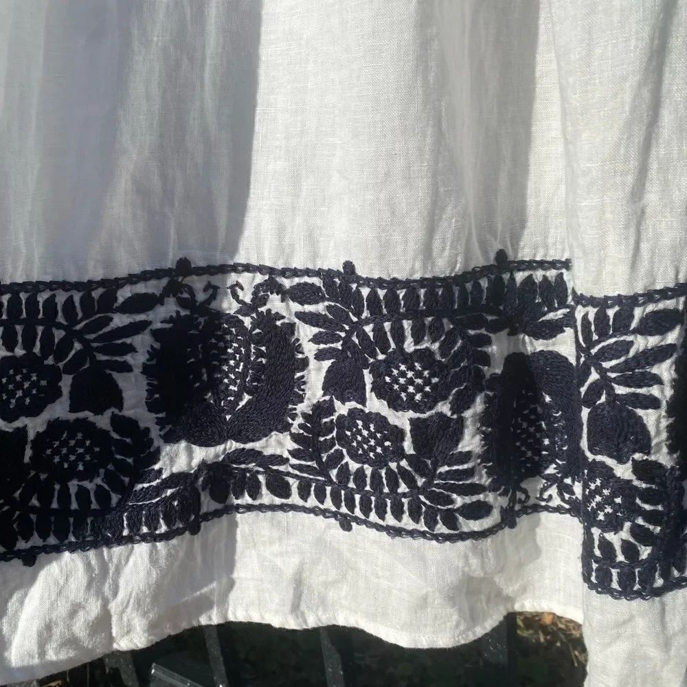 J Crew Embroidered Linen Tunic